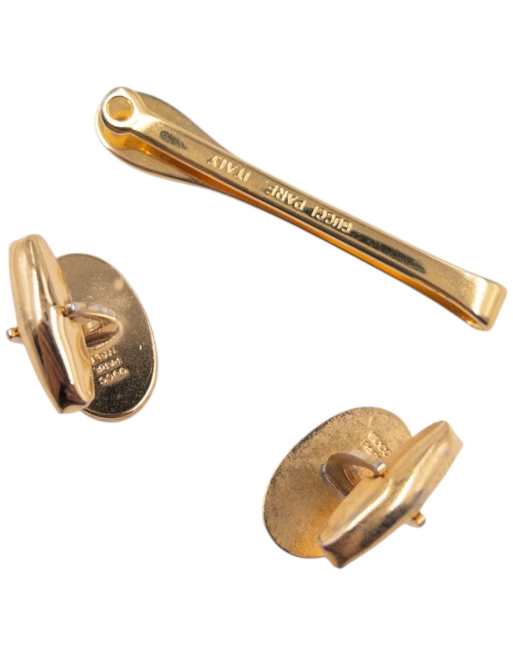 Vintage Gucci 90s Embossed Cufflinks & Tie Clip Set, 3 of 4