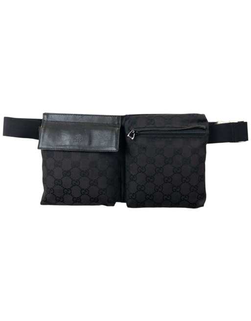Vintage Gucci Monogram 2000s Crossbody Bag in Black