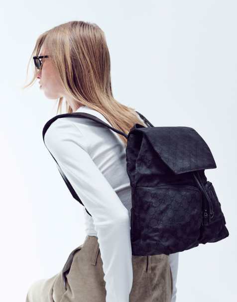 Vintage Gucci monogram bucket backpack black - view 1