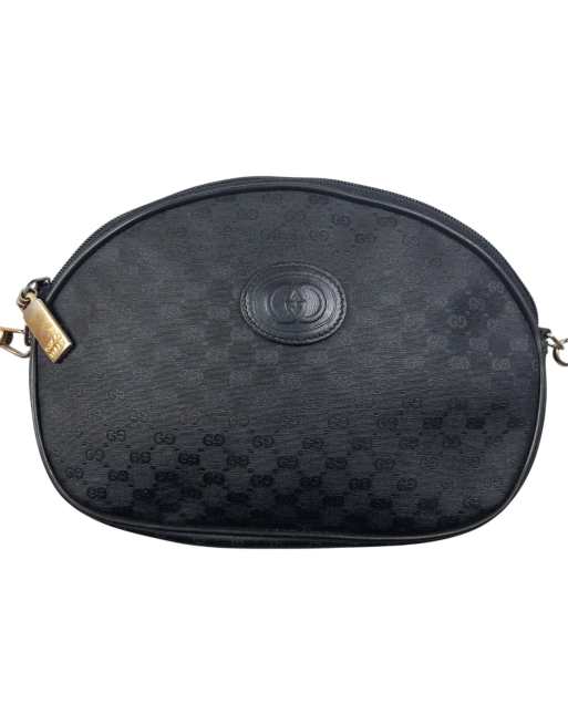 Vintage Gucci monogram cross body bag in black