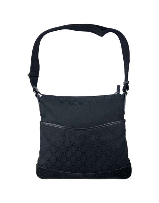 Vintage Gucci Monogram Crossbody Bag in Black