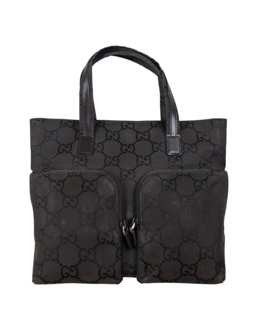 Vintage Gucci monogram shoulder bag brown