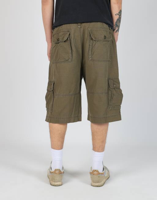 Vintage Guess 34x24 canvas cargo shorts in dark green