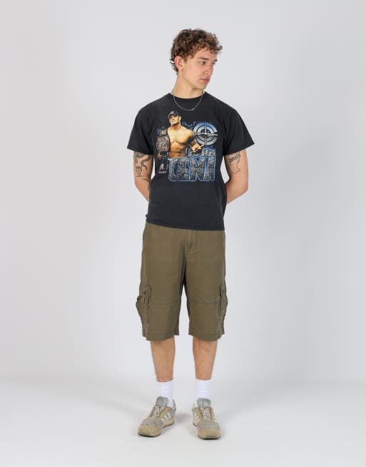 Vintage Guess 34x24 canvas cargo shorts in dark green, 2 of 4