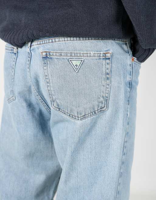 Vintage Guess 36x36 denim jeans in light blue, 4 of 4