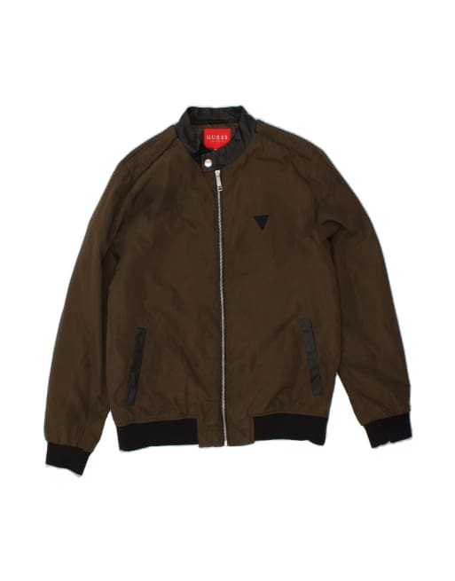 Vintage Guess Bomber Jacket UK 38 Medium In Khaki