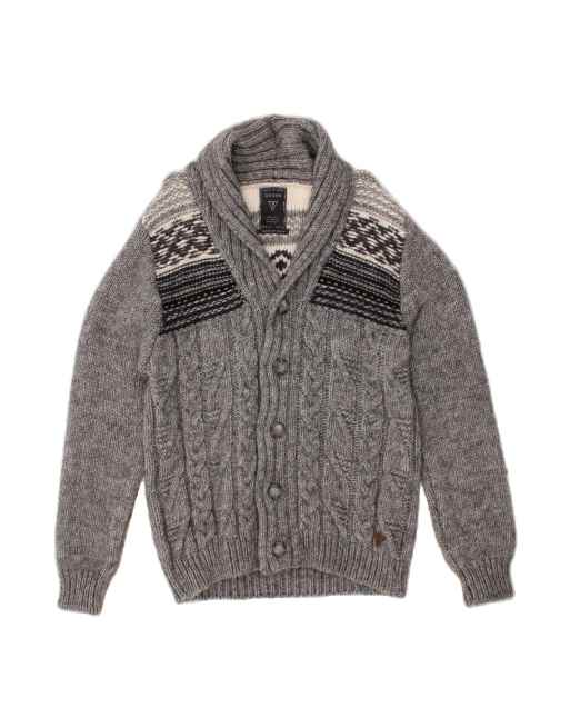 Vintage Guess Cardigan Sweater Medium In Grey Colourblock