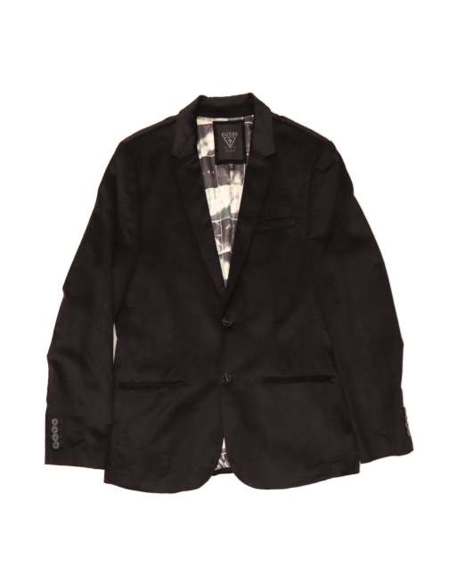 Vintage Guess Corduroy 2 Button Blazer Jacket UK 38 Medium In Black