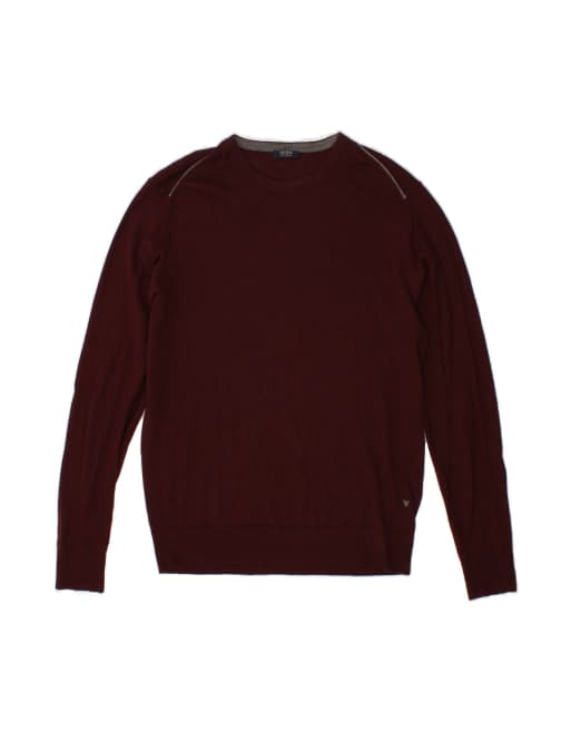 Vintage Guess Crew Neck Jumper Sweater Large In Maroon