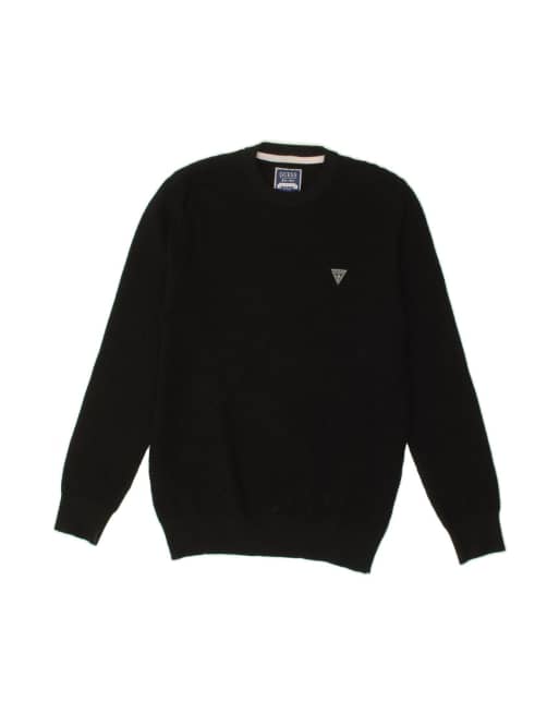 Vintage Guess Crew Neck Jumper Sweater Medium In Black