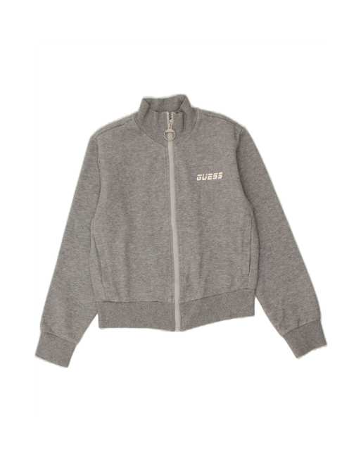 Vintage Guess Crop Tracksuit Top Jacket UK 10 Small In Grey