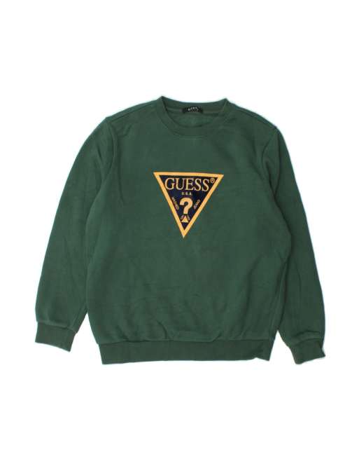 Vintage Guess Graphic Sweatshirt Jumper UK 14 Medium In Green