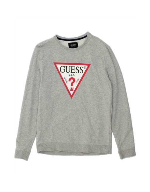 Vintage Guess Graphic Sweatshirt Jumper UK 40 Medium In Grey