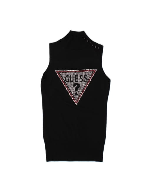 Vintage Guess Graphic Vest Tank Top UK 12 Medium In Black