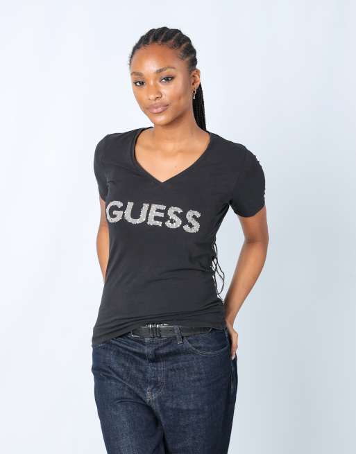Vintage GUESS Jeans M baby tee in black