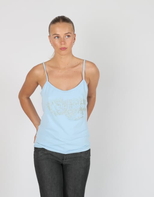 Vintage GUESS Jeans M cami in light blue
