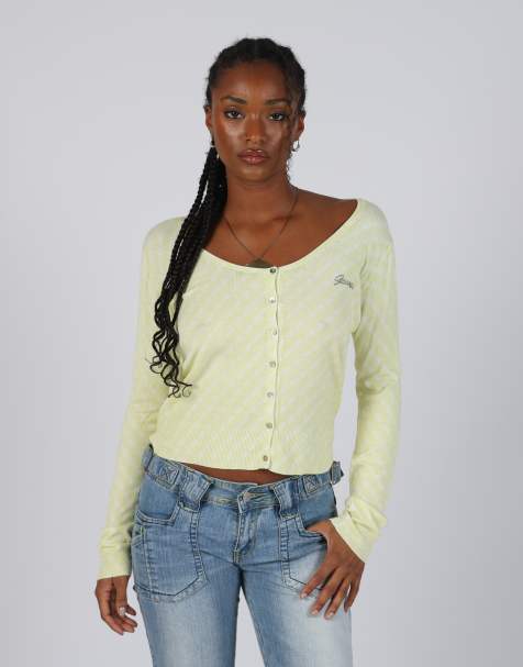 Vintage GUESS Jeans M cardigan in light green - view 1