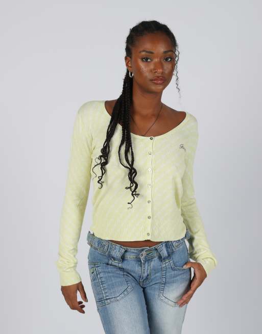 Vintage GUESS Jeans M cardigan in light green, 3 of 4