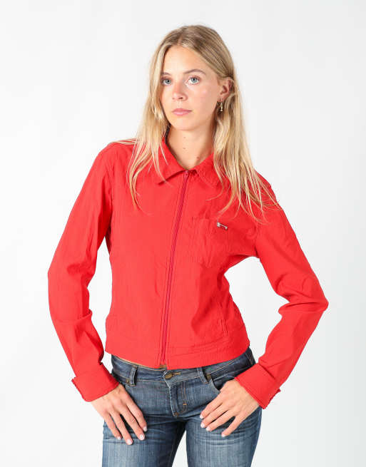 Vintage GUESS Jeans M casual jacket in red