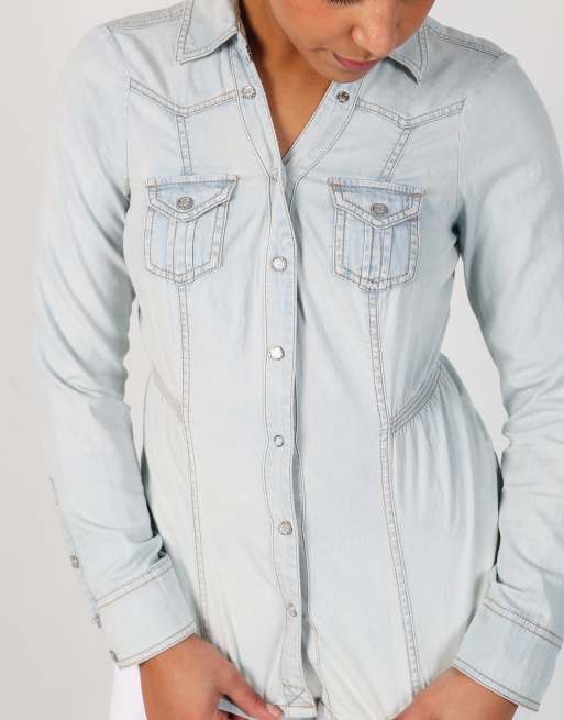 Vintage GUESS Jeans M shirt in light blue, 4 of 4