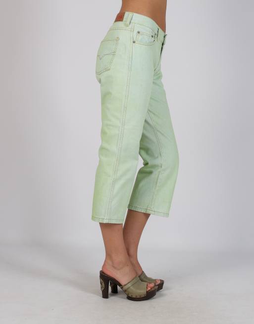 Vintage GUESS Jeans S 3/4 jeans in light green, 2 of 4