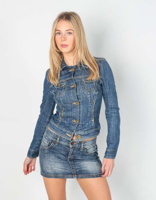 Vintage GUESS Jeans S denim jacket in blue