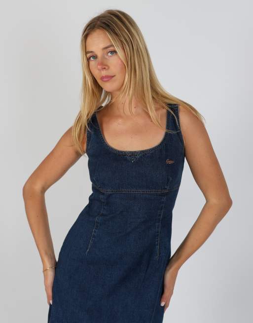 Vintage GUESS Jeans S denim mini dress in blue, 4 of 4