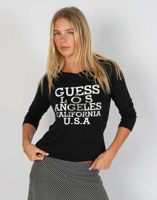 Vintage GUESS Jeans S long sleeve top in black