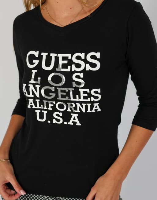 Vintage GUESS Jeans S long sleeve top in black, 4 of 4