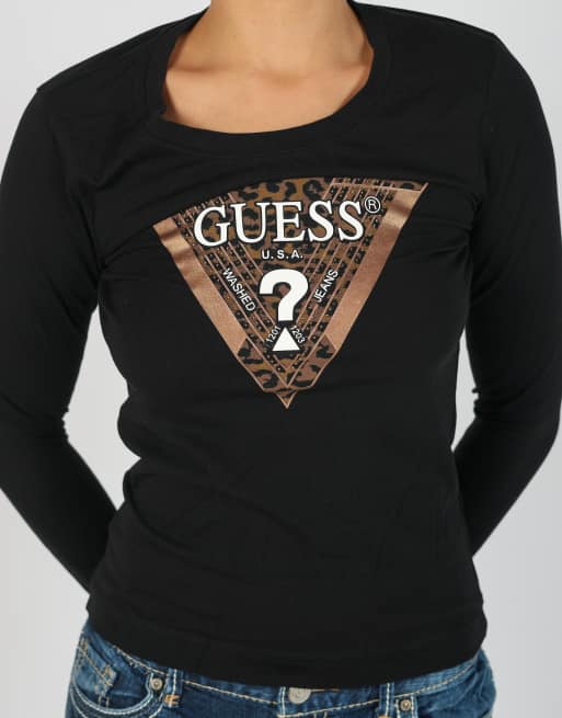 Vintage GUESS Jeans S long sleeve top in black, 4 of 4