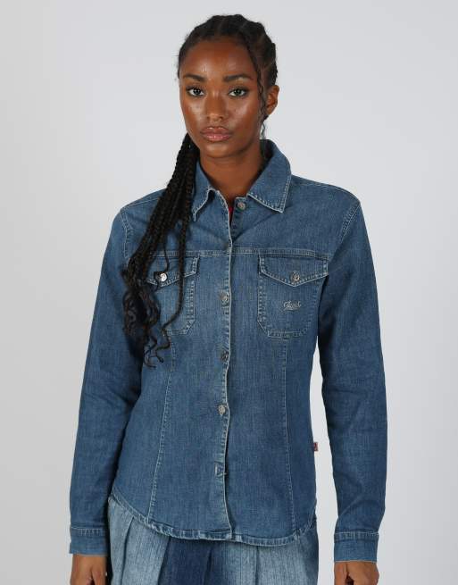Vintage GUESS Jeans S shirt in blue