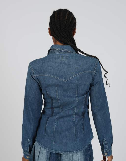 Vintage GUESS Jeans S shirt in blue, 2 of 4