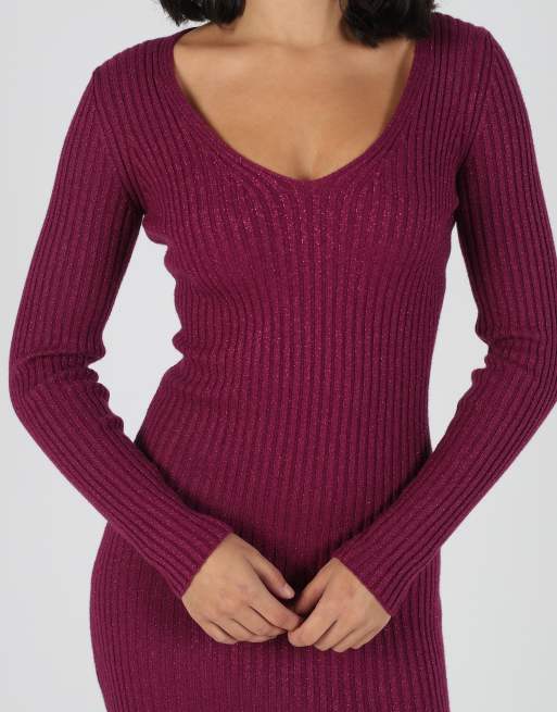 Vintage GUESS Jeans S woven midi dress in purple, 4 of 4