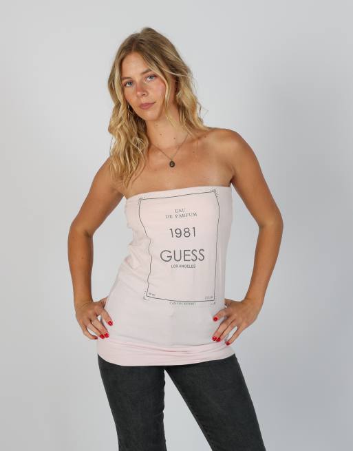 Vintage GUESS Jeans S woven top in baby pink, 1 of 4