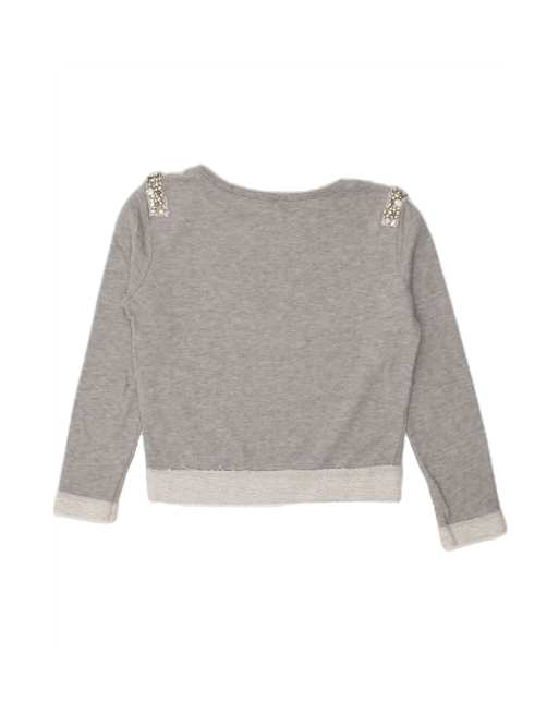 Vintage Guess Loose Fit Crop Sweatshirt Jumper UK XS In Grey ASOS