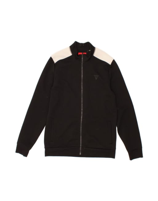 Vintage Guess Los Angeles Tracksuit Top Jacket UK 36 Small In Black Colourblock