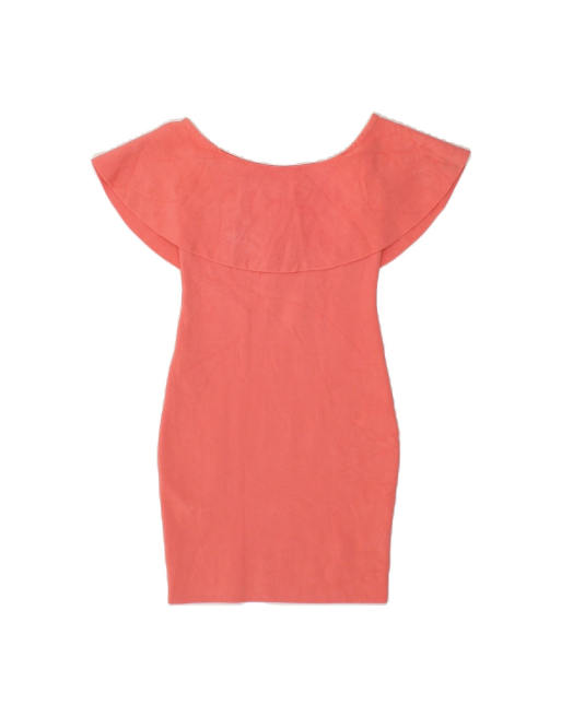 Vintage Guess Off Shoulder Bodycon Dress UK 6 XS In Pink
