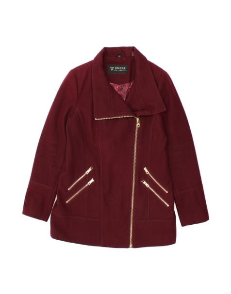 Vintage Guess Overcoat UK 16 Large In Maroon - view 1