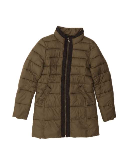Vintage Guess Padded Coat UK 14 Medium In Khaki