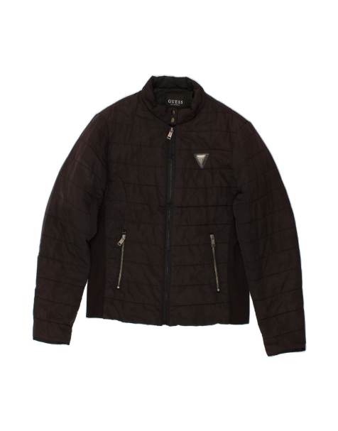 Vintage Guess Padded Jacket UK 14 Medium In Black - view 1