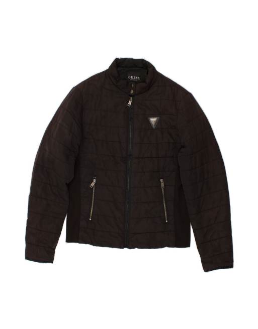 Vintage Guess Padded Jacket UK 14 Medium In Black