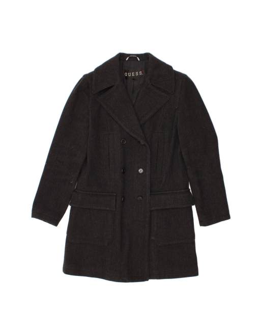 Vintage Guess Pea Coat UK 10 Small In Grey Wool