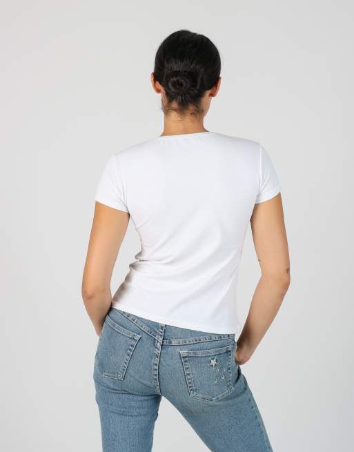 Vintage Guess S baby tee in white, 2 of 4