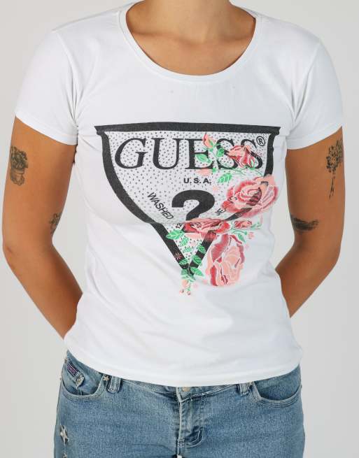 Vintage Guess S baby tee in white, 4 of 4