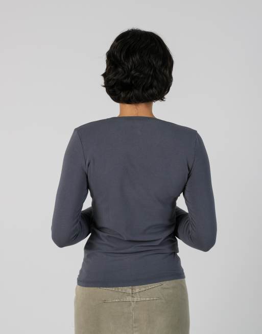 Vintage Guess  S long sleeve top in charcoal grey, 2 of 4
