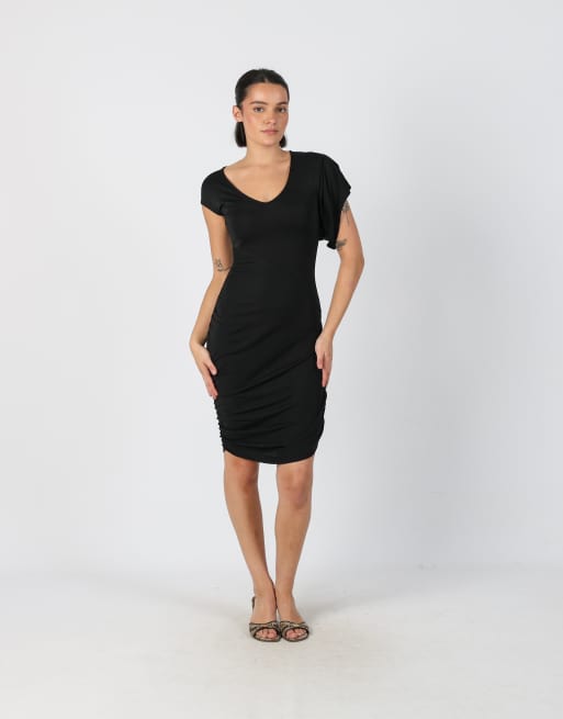 Vintage Guess  S woven midi dress in black, 1 of 4