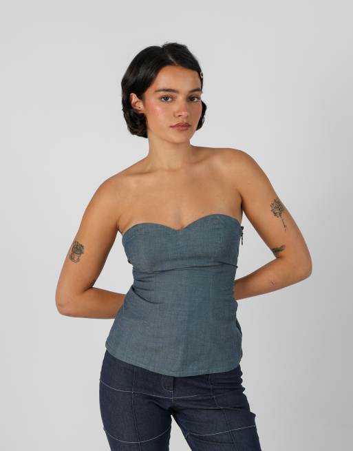 Vintage Guess  S woven top in blue, 1 of 4