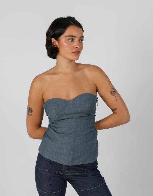 Vintage Guess  S woven top in blue, 3 of 4