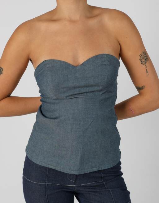 Vintage Guess  S woven top in blue, 4 of 4