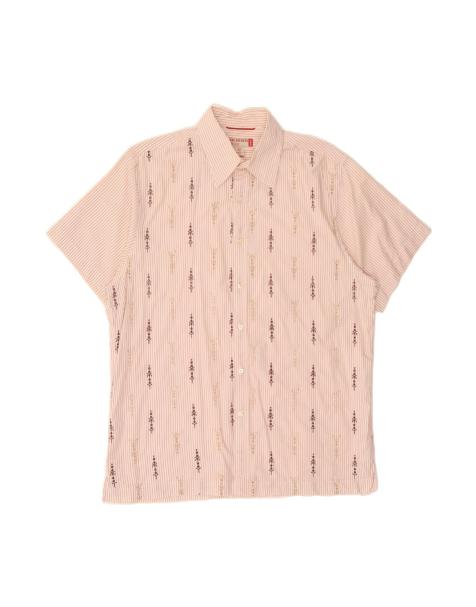 Vintage Guess Short Sleeve Shirt Medium In Pink Pinstripe - view 1